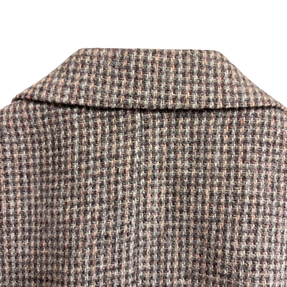 Woodmere Mens 42R 100% Wool Houndstooth Blazer Brown‎ Elbow Patches Sport Coat